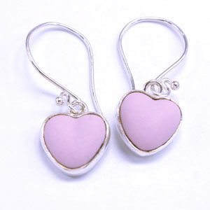 Heart handcrafted porcelain and sterling silver earrings