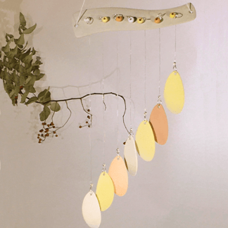 Earthy warm colours porcelain wind chime