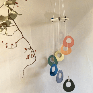 Porcelain rainbow wind chime