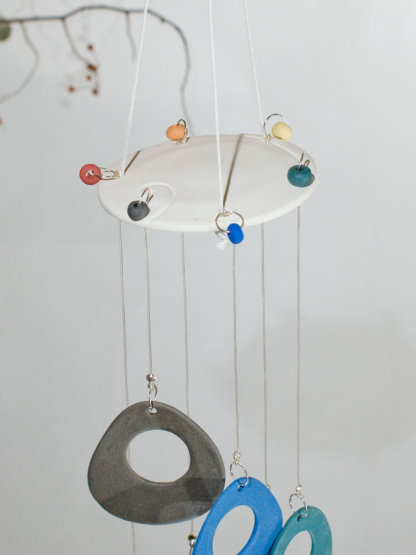 rainbow wind chime top view