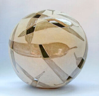 15cm spherical ceramic sculpture