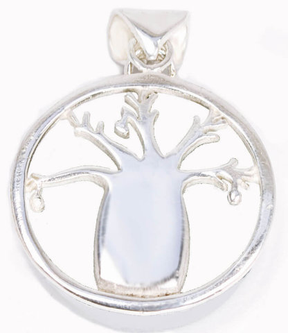 sterling silver baobab tree pendant