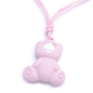 An adorable pink bear pendant for adorable children