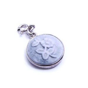 Serene Porcelain and sterling Silver Cameo Charm