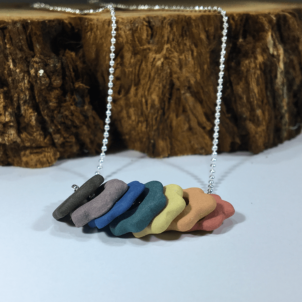 Little Flowers Pendant Dark Rainbow