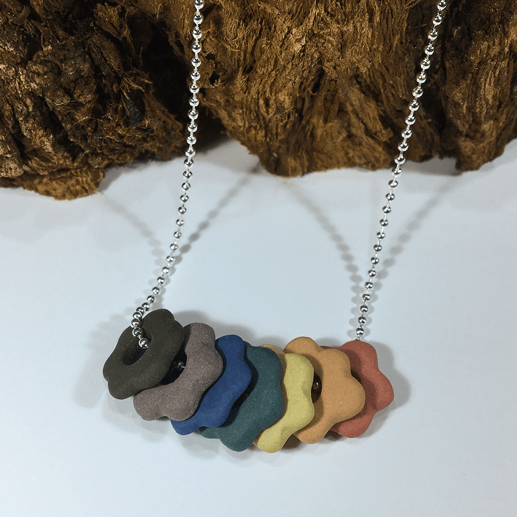 Little Flowers Pendant Dark Rainbow