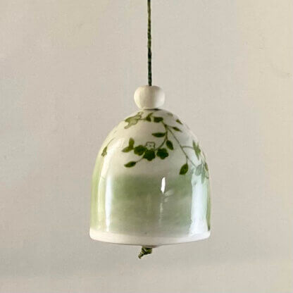 Green-leafs-small porcelain bell