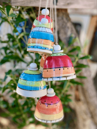 colourful porcelain bells