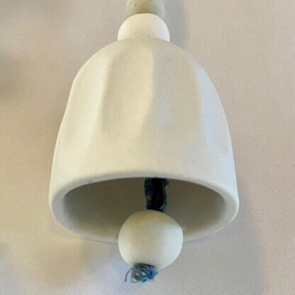 White-ribbed-bottom view porcelain bell