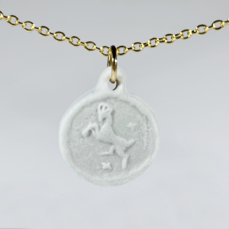 aries porcelain coin medallion