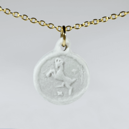 aries porcelain coin medallion