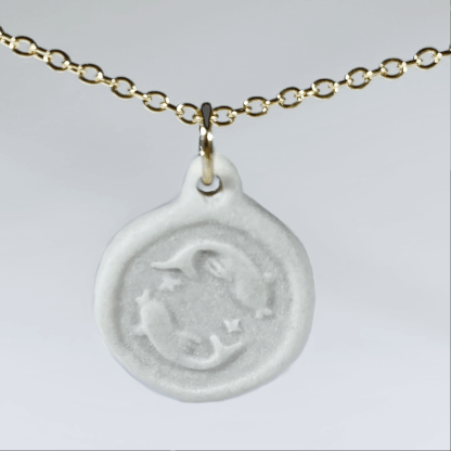 Pisces porcelain coin medallion