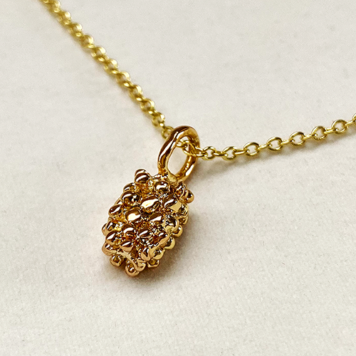 brass gold-plated gumnut in a gold chain